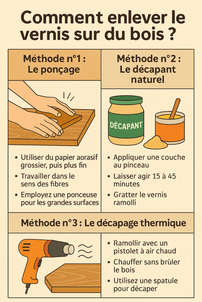 enlever vernis sur bois